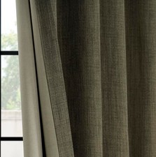 Half Price Drapes Room Darkening 1 Panel 50W X 96 Khaki Green Textured HPD