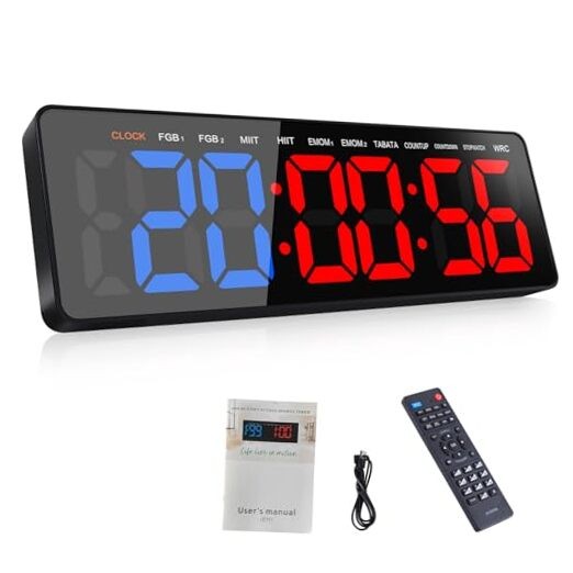Gym Timer, 16.5" Large Digital Wall Clock for Gym Interval W
