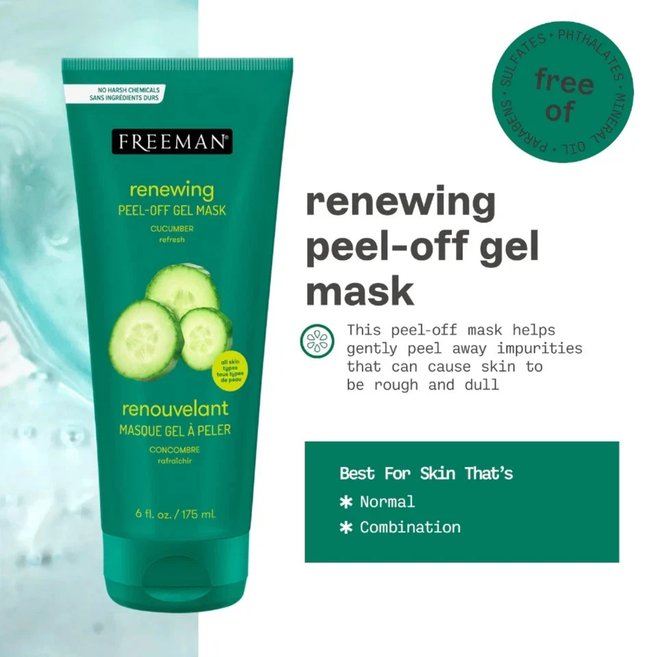 2 x Freeman Beauty Cucumber Peel Off Gel Mask 175ml For Soft Beautiful Skin - Image 3 of 4