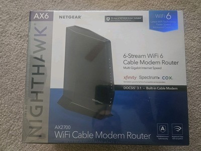 NEW NETGEAR Nighthawk Wifi Cable Modem Router Cable Gateway DOCSIS 3.1 AX2700