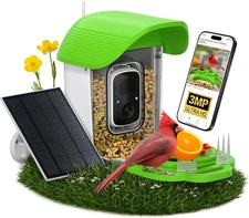 Bird Feeder with Camera, AI Identify 11000+ Birds, Smart Birdwatching Camera Sol
