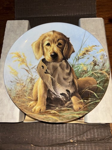 Edwin M Knowles 1987 Field Puppies Caught In The Act Golden Retriever Plate #3