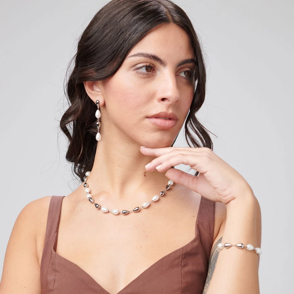 BROSWAY PERFECT BRACCIALE DA DONNA IN ACCIAIO CON PERLE A GOCCIA BPC72 (4784) - Immagine 2 di 4