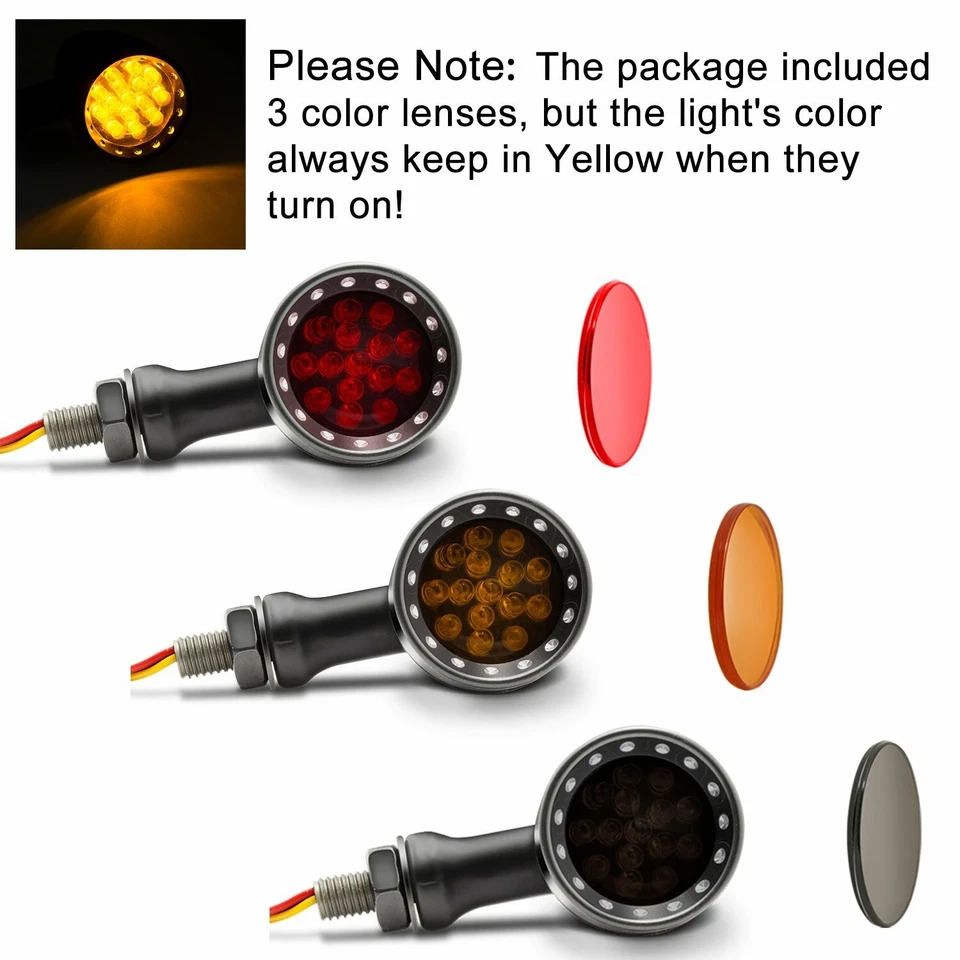 4X For Honda Shadow VLX 600 Motorcycle LED Turn Signals Blinker Indicator Light Foto 4 de 4