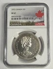 1972 Canada Silver Dollar Voyageur $1 NGC SP67 Specimen - Monster Rainbow Toning