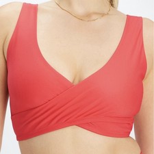 Nuevo con etiquetas Sujetador deportivo cruzado de bajo impacto Fabletics XL rojo fresa yoga gimnasio $49.95