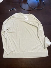 New Mens Nike TOUR Golf Performance Sweater Sz XXL Light Bone $130 NWT