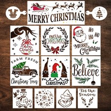 Christmas Stencils for Painting on Wood   Large Merry Christmas Stencils for ...