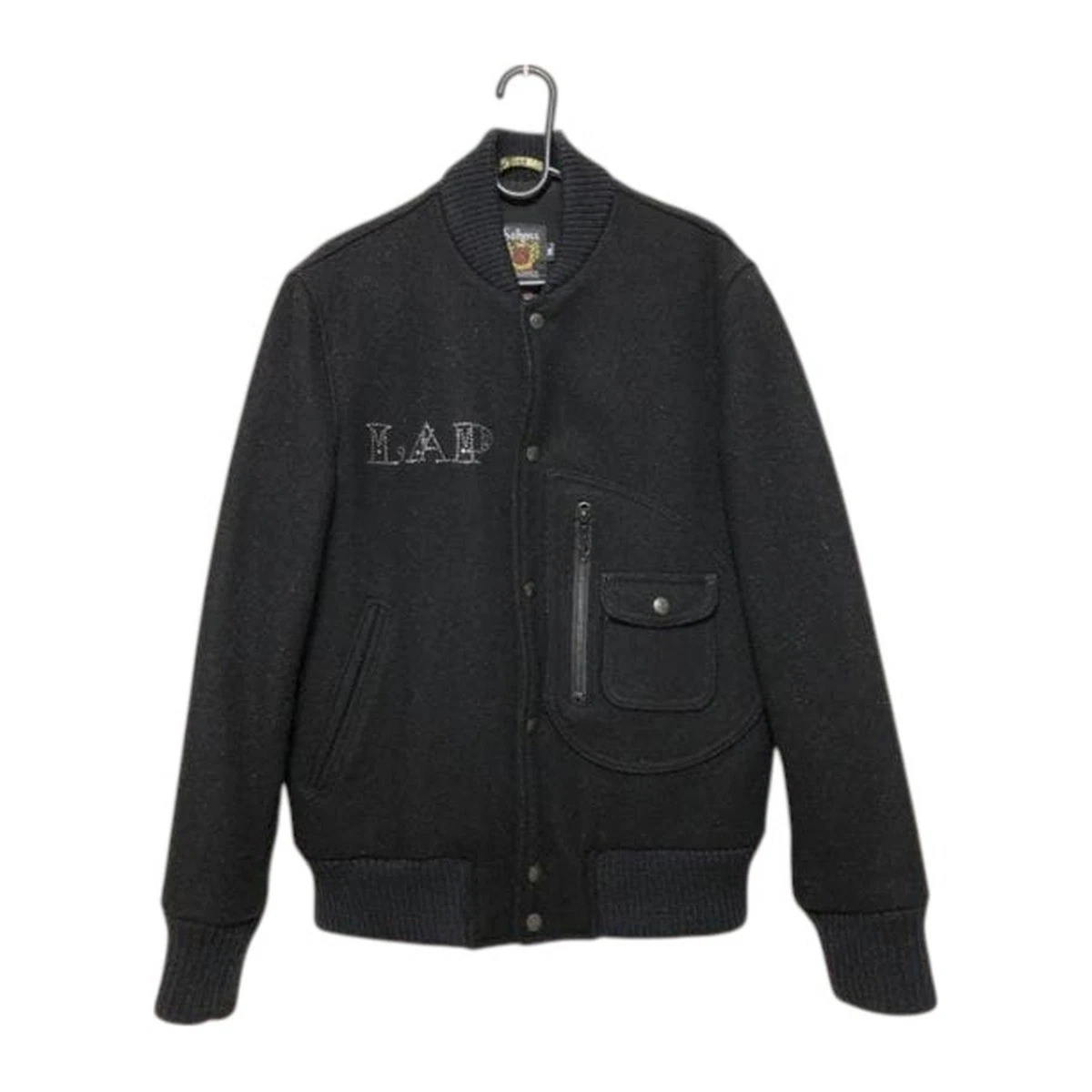 roar x Schott Heavy Wool Blouson Jacket Rhinestone Cross Gun 36 Made in USA image 2