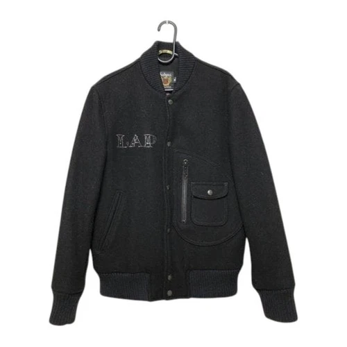 roar x Schott Heavy Wool Blouson Jacket Rhinestone Cross Gun 36 Made in USA image 2