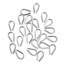 24 Pcs Chicken Heart Ring Stainless Cable Clamp Wire Rope 14.65 per metre