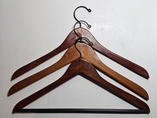 3 Pack Highgrade Dark Wood Mahogany Finish Clothing Hangers Hanger Fast Shipping