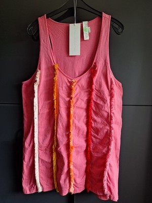 Top von Stella Mccartney,in Farbe pink+bunt,Größe40,bunte Fransen,Baumwolle