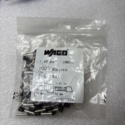 Wago 216-244 Ferrule 16 AWG Black, Package of 100