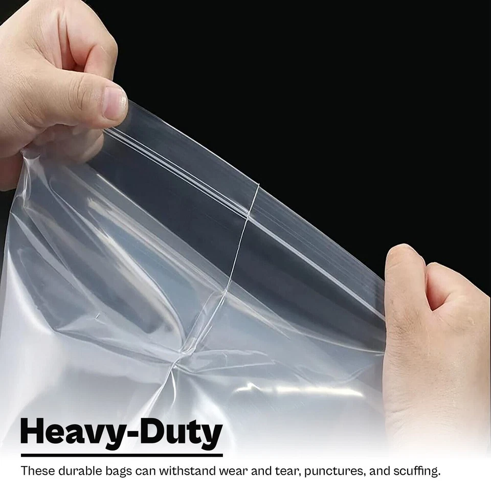 4 Mil White Block Clear Zipper Lock Bags Plastic Reclosable Bags 1000-10000 - Image 2 of 4