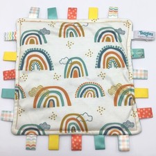 Taggies Lovey Signature Collection 12" Rainbow Baby Blanket Satin Sensory Tags
