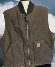Vintage Carhartt Brown Duck Canvas Vest Mens 2XL