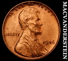 1945 Lincoln Wheat Cent- Red- Choice Gem Brilliant Uncirculated Luster #J5943