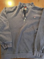 FILA Half Zip Sweatshirt Navy Blue Size L FREE SHIPPING 