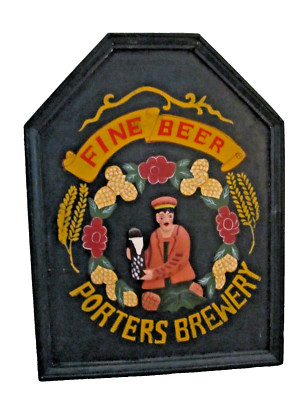 Wood Fine Beer Porters Brewery Bottle Sign Man Cave Home Bar Pub Decor