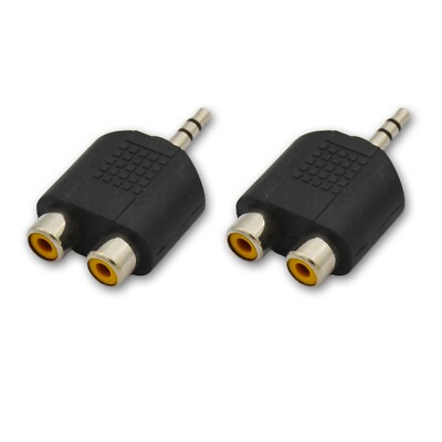 2,RCA to 1/8 Stereo Adapter Y Adapter for High-Resolution Audio Transfer 