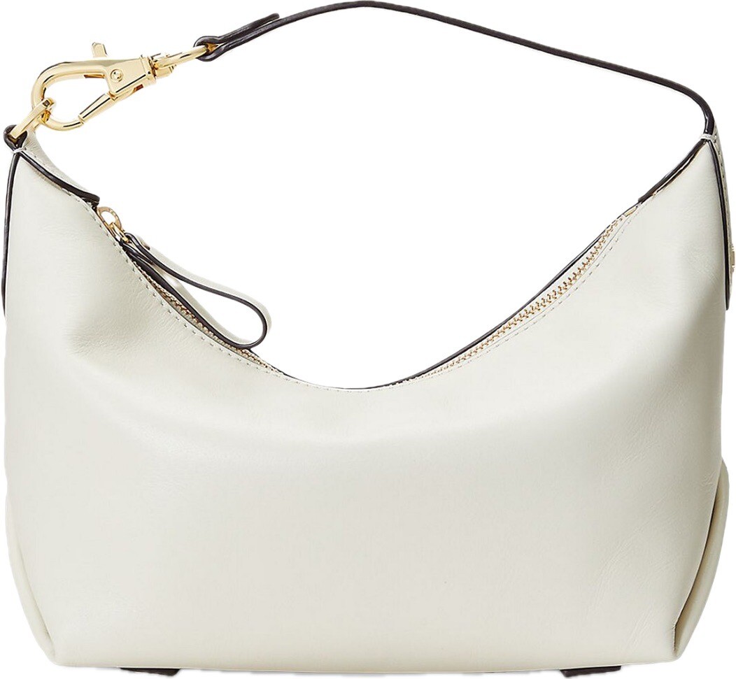 Lauren Ralph Lauren Kassie Medium Leather Convertible Shoulder Bag/cream/nwt