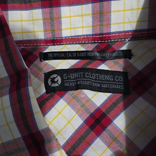 G-Unit Clothing Co Shirt Mens XL Red Plaid Short Sleeve Button Front Pockets - Picture 4 of 7