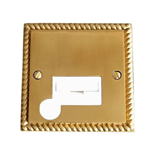 Click 13A Sicherungsstirn/Verbindungseinheit + Flexsteckdose mit polierter Messing-Metallplatte - Bild 1 von 2