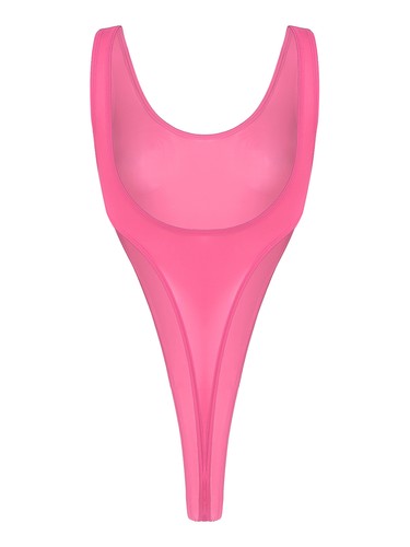 Damen Body Hoher Bodysuit Sexy Einteiler Badeanzug Ärmellos Monokini Swimsuit - Picture 31 of 40