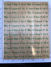 Hero Arts Leaf Word Print wood mount rubber stamp