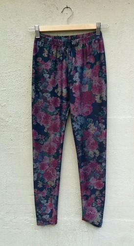 Leggings jegging stampa floreale Calzedonia fiori effetto jeans blu navy  denim S | eBay