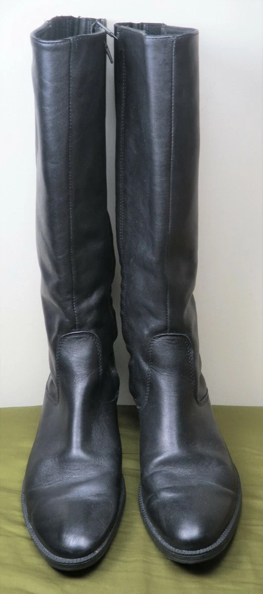 pestaña Paternal partido Democrático Geox Mendi Stivali Womens Riding Boots 40 Black Leather Office Dress Tall  Zipper | eBay