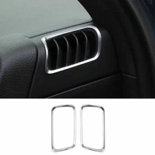 Console L&R Air Outlet Vent Trim For Porsche Cayenne 2018-2022 2PCS Silver Matte