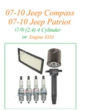 Tune Up For 07-10 Jeep Compass 2.4L4 : Spark Plugs Ignition Coil Air Oil Filter 