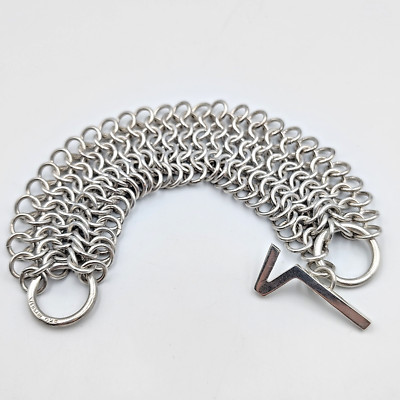 Versani Sterling Silver 925 Mesh Wide Heavy Bracelet 6.75'' Retired
