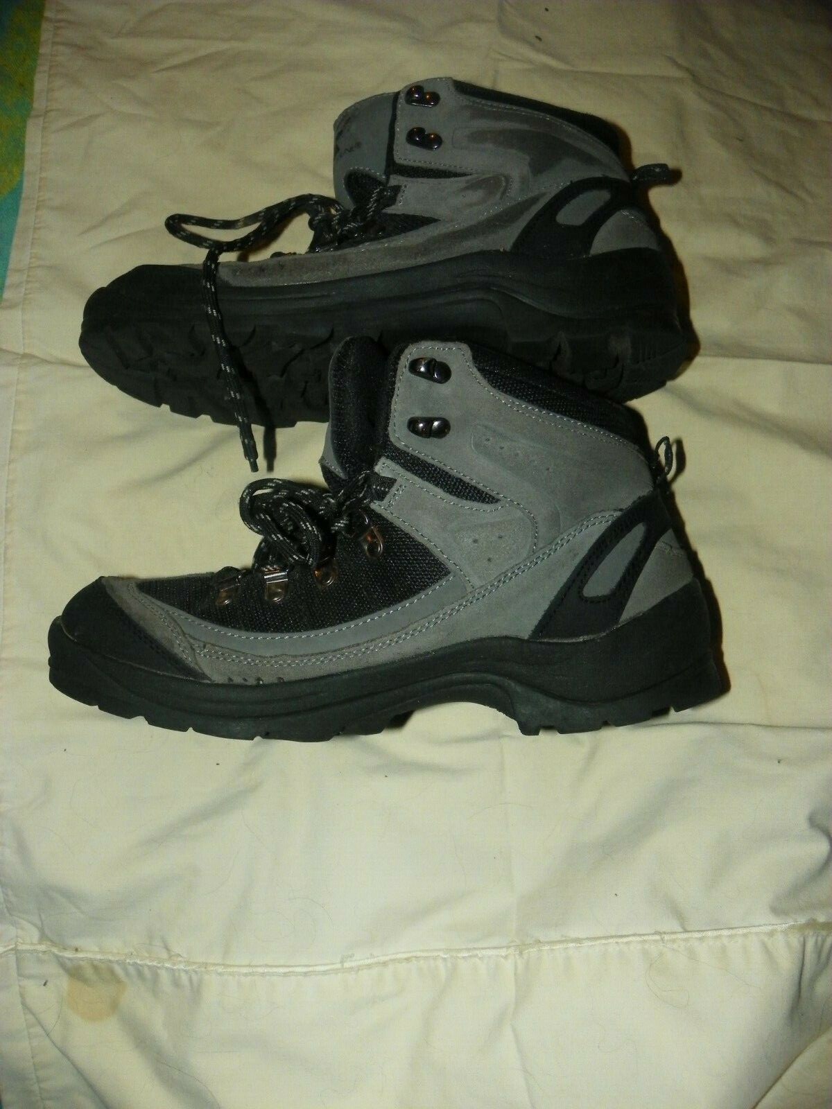 OZARK TRAIL LACE UP LEATHER HIKING BOOTS GRAY MENS SI… Gem