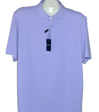 Peter Millar Crown Crafted Men's Purple Striped T-Shirt Polo Size XL
