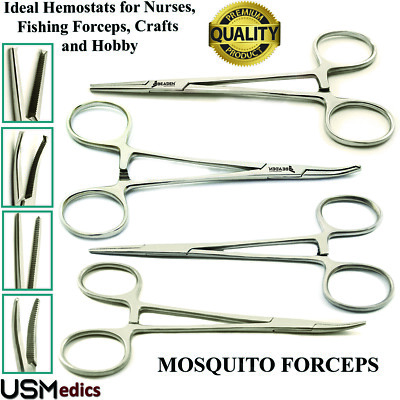 Hemostatic Mosquito Locking Artery Clamp 1x2 Toothed Forceps 12.5cm Set ...