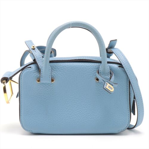 DELVAUX Cool Box Nano Leather 2WAY Handbag Blue - Picture 1 of 10
