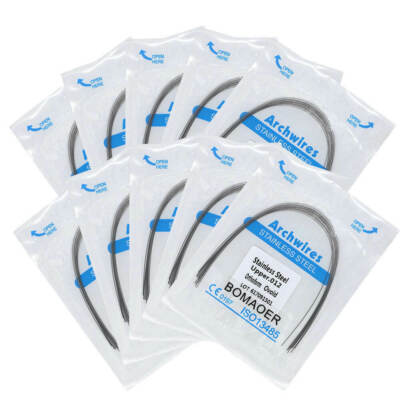 Lot De 100 Fils Orthodontiques Ronds En Acier Inoxydable - 10 Tailles (de 12U/L à 20U/L)