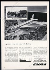 1955 Boeing 707 plane 1954 roll out photo vintage print ad