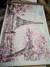 Massive Canvas print 48 X 32 Inch Lovers In Paris Eiffel Tower