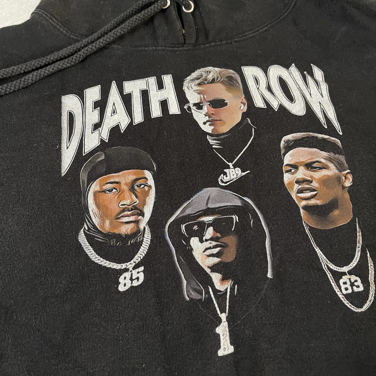 FILA Felpa con cappuccio DEATH ROW uomo nera oro rap hiphop