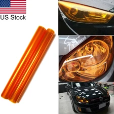 1pc 12" x 48'' Glossy Orange Headlight Fog Light Tail Light Tint Wrap Sheet Film