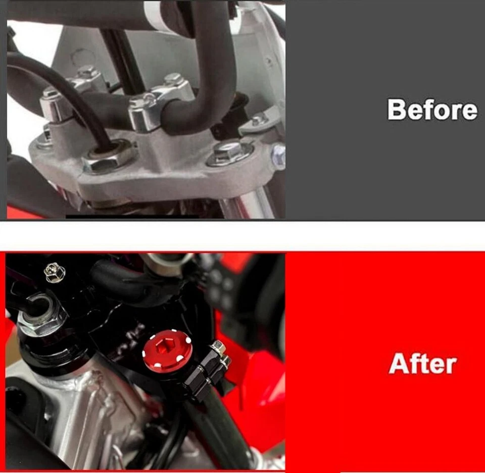 Tornillos de tapa superior de horquilla delantera 3D para Honda CRF110 CRF110F CRF125 CRF125F 2019-2024 Foto 2 de 4
