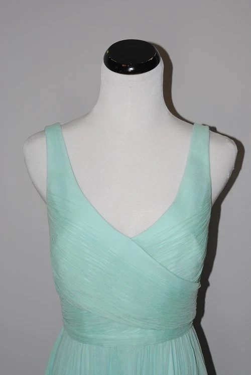 Vestido J.Crew Heidi en seda gasa #93100 sin mangas brillante junto al mar aguamarina 6 $228 Foto 2 de 4