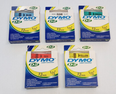 DYMO D2 Tape 6 12 19mm Cassette alle farben label Transferband f. 6000 9000 PC10