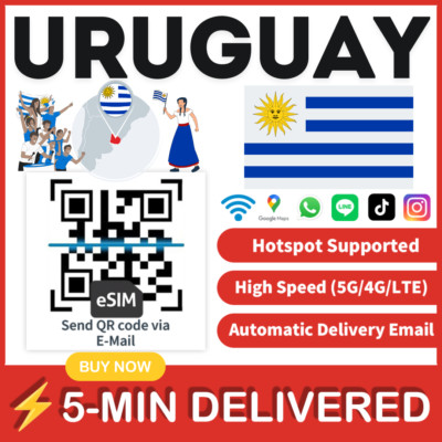 [eSIM] Uruguay eSIM e-SIM card Travel Sim card Tarjeta eSIM Dato Data only  A+