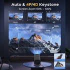 Mini Projector with WiFi and Bluetooth, 180°Adjustable Stand Portable Projector