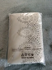 NWT HOLKING Table Runner Cream Beige Punched Lace Edge 52x18 Country Wedding